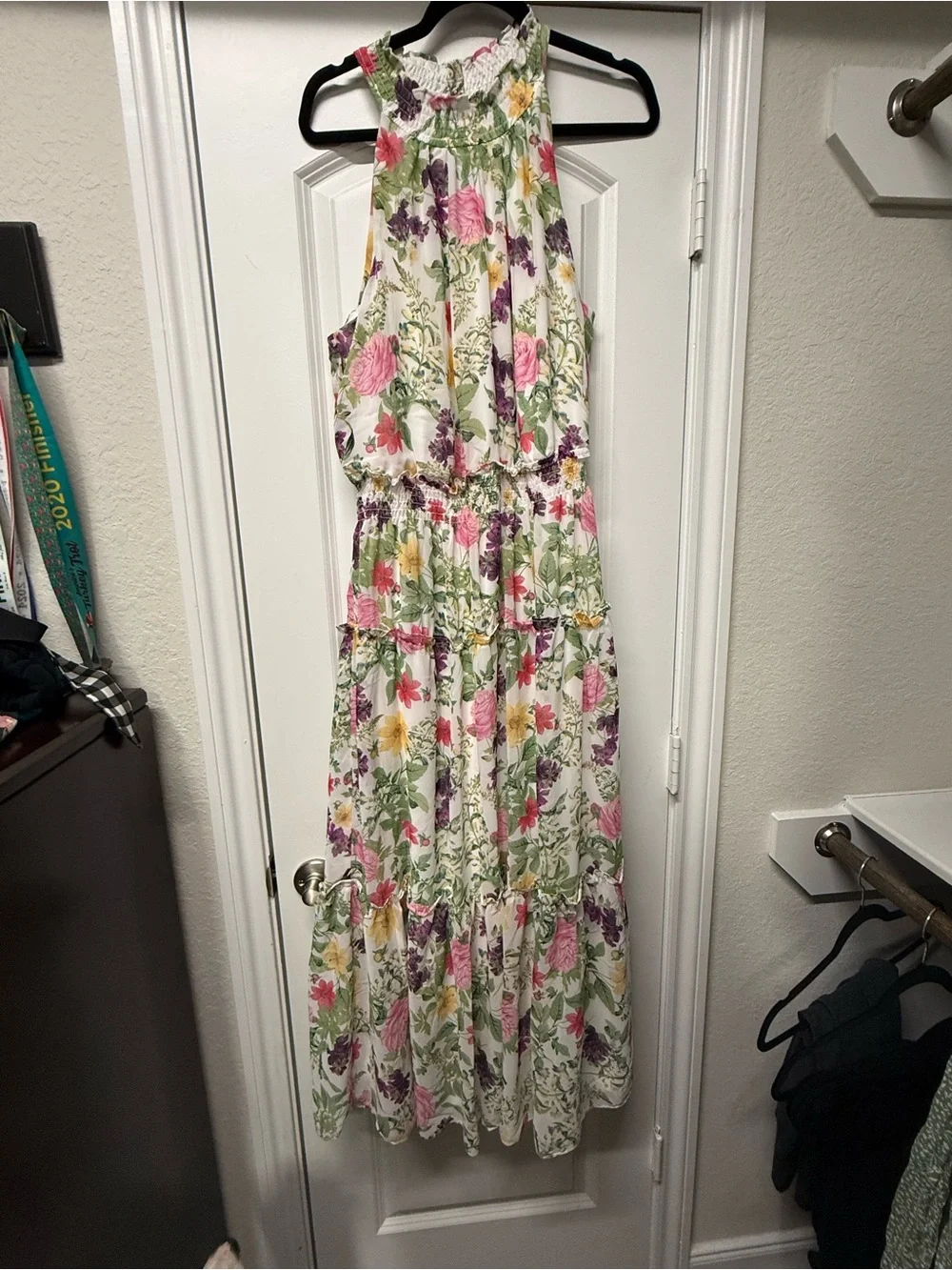Nina Leonard Floral Sleeveless Tiered Maxi Dress | Size 1X - Picture 2 of 9